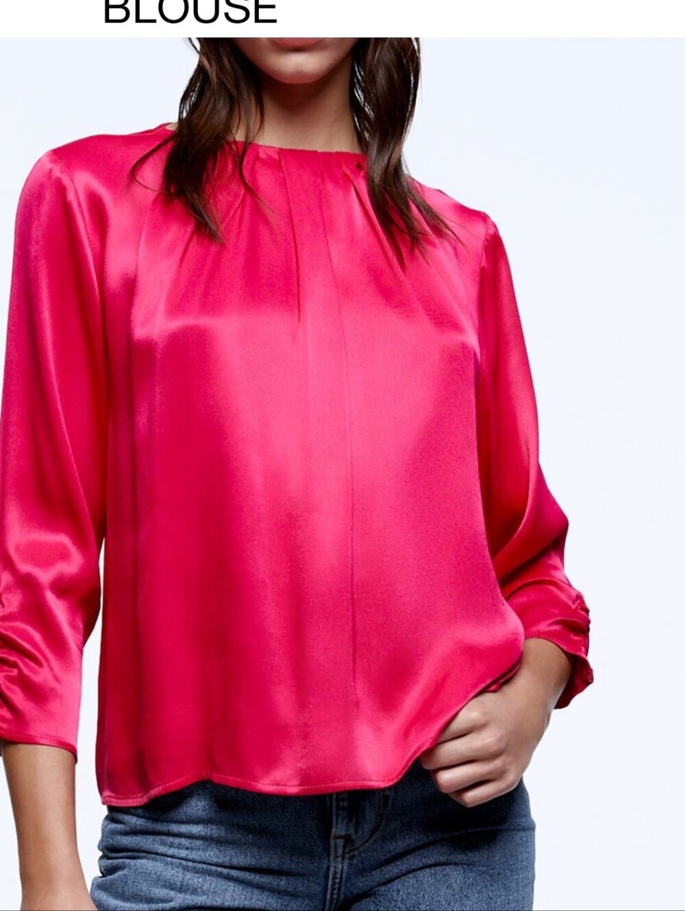 Zara Fuchsia Satin Blouse